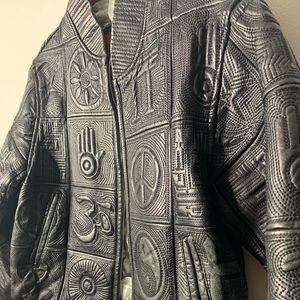 90’s Inspired Peace Hudson Leather Flight Jacket